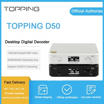 Topping D50 dac audio decoding XMOS(XU208) es9038q2m OPA1612 dac chip USB/OPT/COAX input  DSD512/PCM 32Bit / 768Khz dac amp