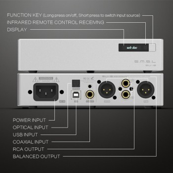 SMSL S.M.S.L SU-8 Hi-Res DAC ES9038Q2M*2 DSD 64/512 PCM 44.1/768kHz USB/Optical/Coaxial Decoder