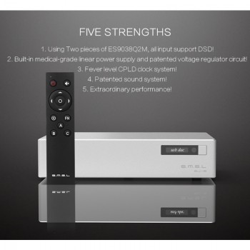 SMSL S.M.S.L SU-8 Hi-Res DAC ES9038Q2M*2 DSD 64/512 PCM 44.1/768kHz USB/Optical/Coaxial Decoder