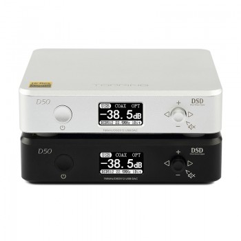 TOPPING D50 HIFI AUDIO Decoder ES9038Q2M *2 USB DAC DSD512 32Bit/768Khz Black Silver TOP QUALITY
