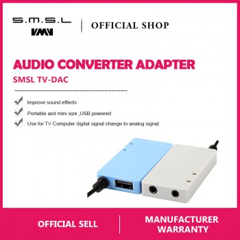 SMSL TV-DAC Digital Optical Coaxial to Analog Stereo RCA Audio Converter Adapter Coaxial Input Cable 3.5mm Input Cable Sky blue