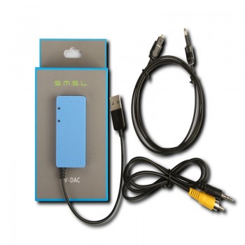 SMSL TV-DAC Digital Optical Coaxial to Analog Stereo RCA Audio Converter Adapter Coaxial Input Cable 3.5mm Input Cable Sky blue