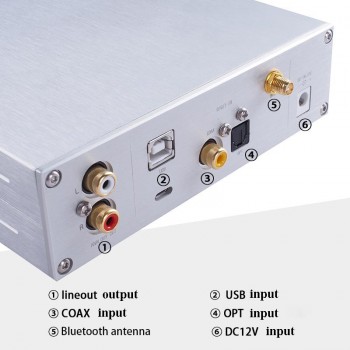 Lusya ES9038Q2M DAC CSR8675 Bluetooth 5.0 APTX HD XMOS-208 USB Audio Decoder Stereo DSD512 With headphone jack T0273
