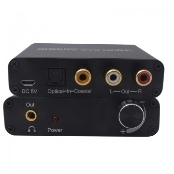 192KHz Digital to Analog Converter 5.1CH DAC Optical SPDIF Coaxial To RCA With 3.5mm Volume Control Support Dolby AC3 DTS