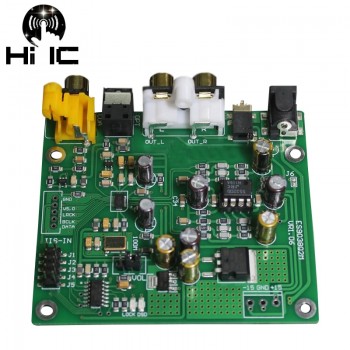Free Shipping  ES9038 Q2M I2S DSD Optical Coaxial IIS/DSD DOP 384KHz Input Decoder DAC Headphone Output Audio amplifier Board