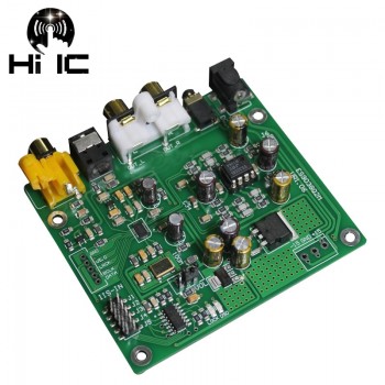 Free Shipping  ES9038 Q2M I2S DSD Optical Coaxial IIS/DSD DOP 384KHz Input Decoder DAC Headphone Output Audio amplifier Board