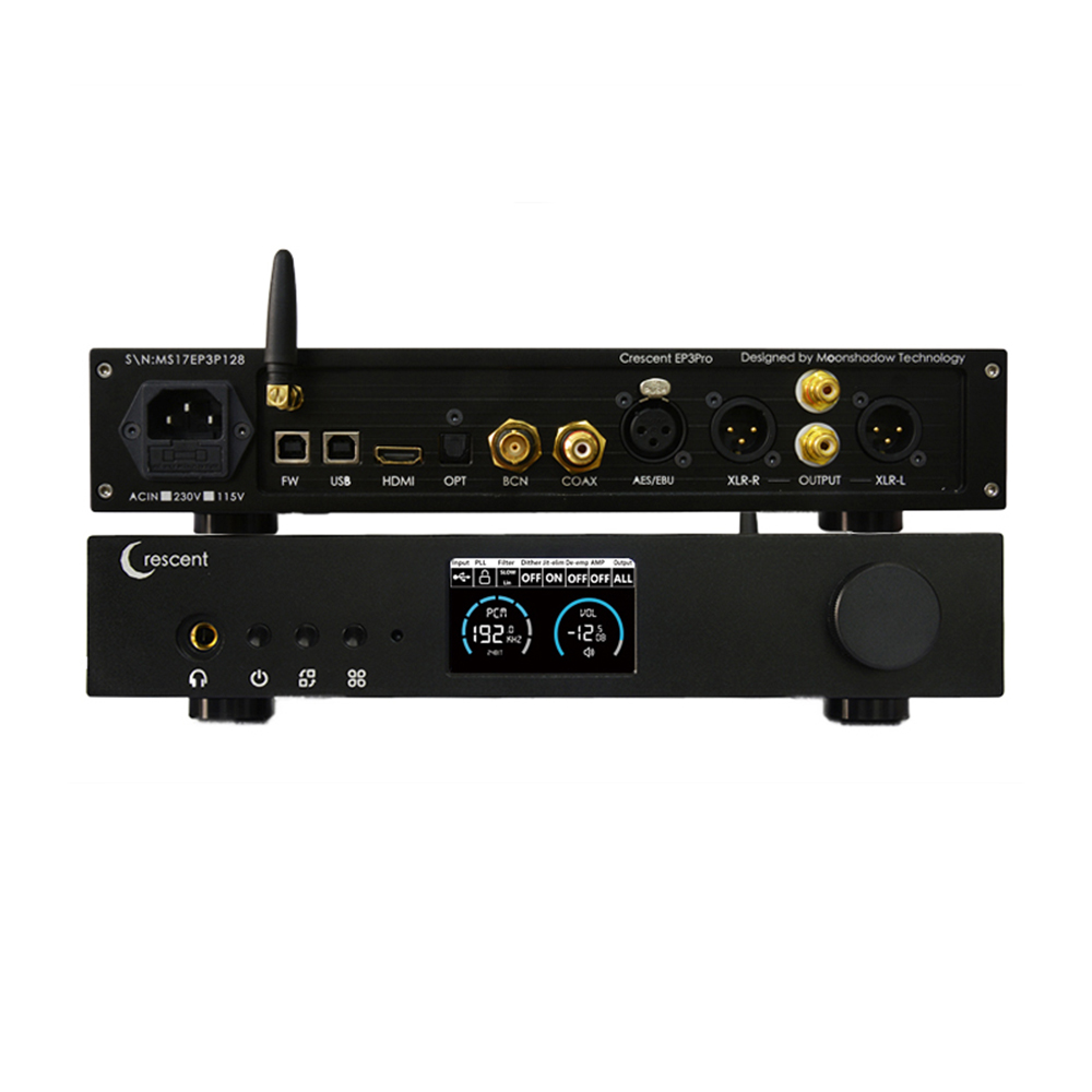 Crescent EP3Pro ES9038PRO Full Balanced XMOS DSD 512 HiFi XLR RCA Bluetooth DAC Decoder Headphone Amplifier