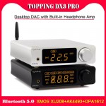 TOPPING DX3 Pro Desktop Bluetooth DAC Amplifier Decoder XMOS XU208 AK4493 OPA1612 Hifi USB DAC Audio Amp DSD512 Optical Coaxial