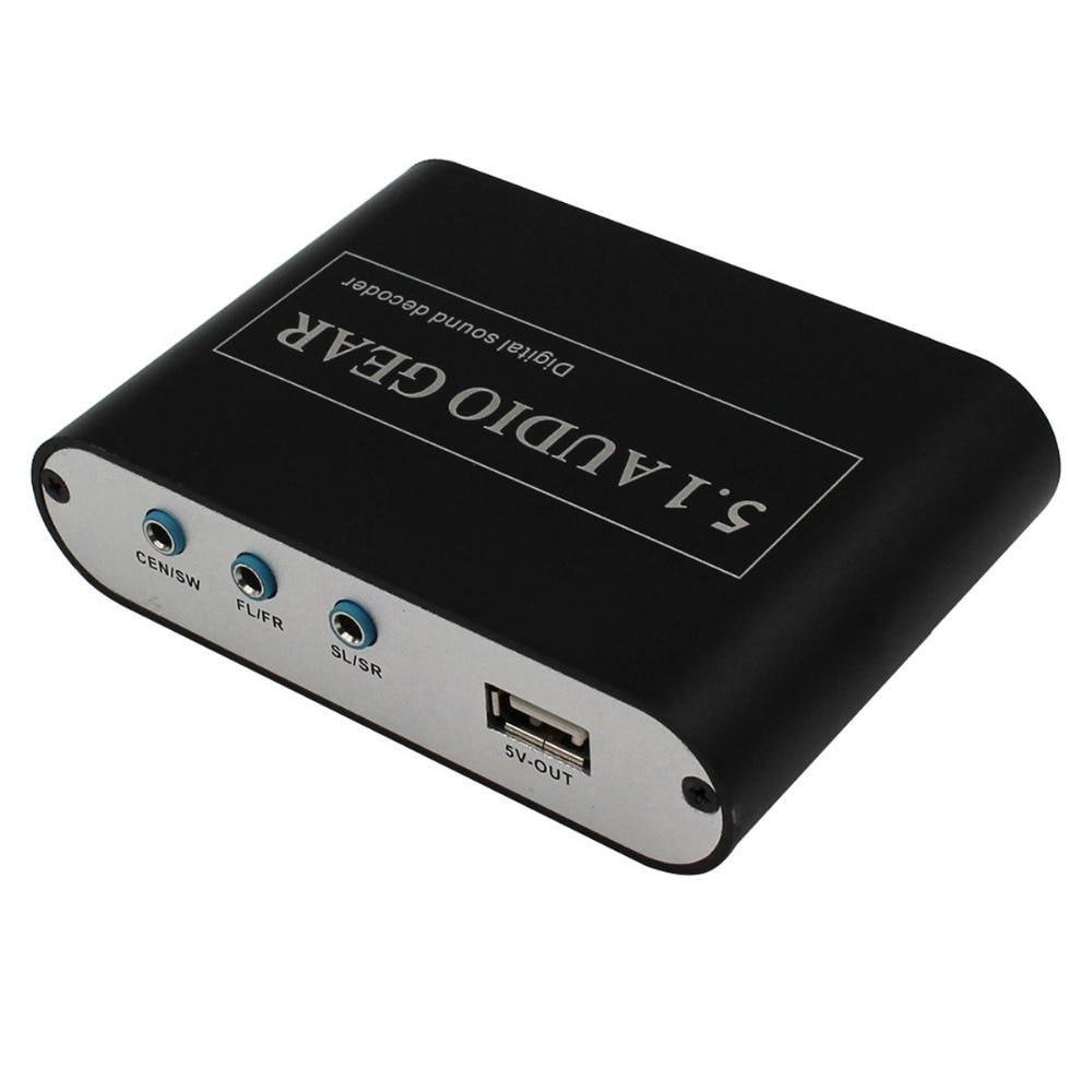 1 Piece Only HIgh Quality New 5.1 AC3 DTS HD Audio Decoder Digital Sound Decoder Optical SPDIF Coaxial to 6RCA Free Shipping
