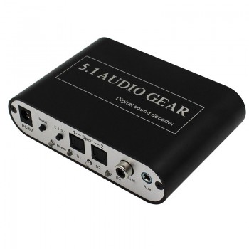 1 Piece Only HIgh Quality New 5.1 AC3 DTS HD Audio Decoder Digital Sound Decoder Optical SPDIF Coaxial to 6RCA Free Shipping
