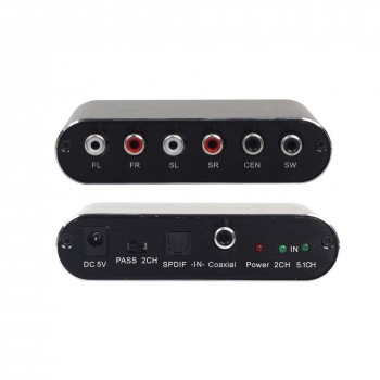 5.1CH Audio Digital to Analog 6 RCA AY42B DTS Dolby Sound Decoder Converter Fine