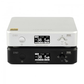 New TOPPING D50 ES9038Q2M *2 32Bit/768Khz DSD512 MINI HIFI AUDIO Decoding USB DAC XMOS XU208 3xOPA1612 USB/OPT/COAX Input