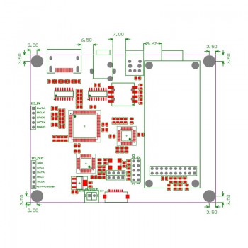 Amanero Digital Interface XMOS Interface Audio Decoder Preamp USB DAC board Sampling Rate Display AK4118 SPDIF I2S T0138