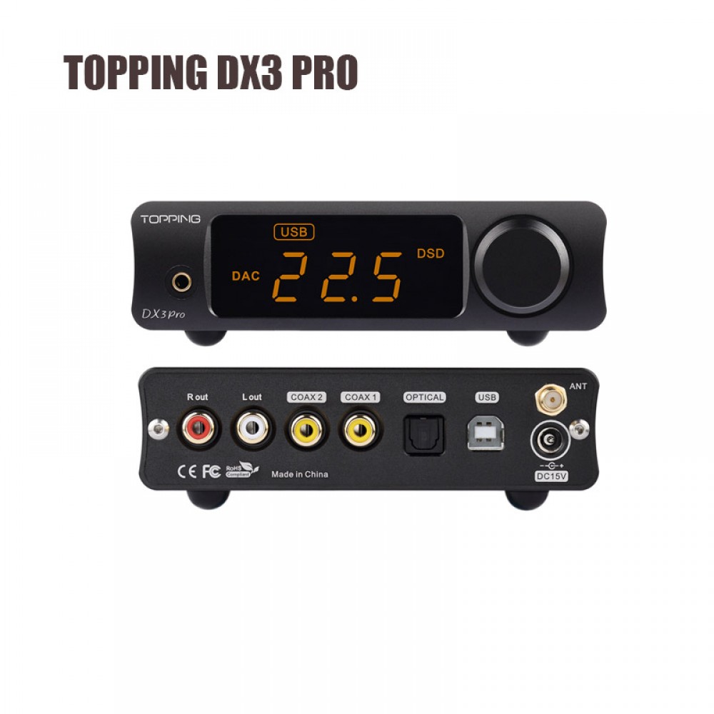 DAC TOPPING DX3 PRO Desktop Bluetooth ATPX USB Audio Decoder Headphone Amplifiers Amp Xmos xu208 AK4493EQ+OPA1612 DSD512 Newest