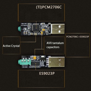 PCM2706+ES9023 USB Portable DAC HIFI Fever External Audio Card Decoder For Amplifier AMP Mobile OTG