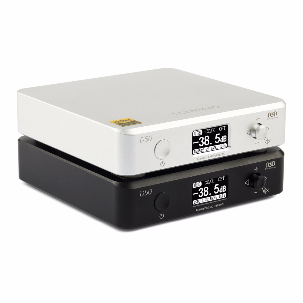 TOPPING D50 MiNi Digital-to-Analog Converter HiFi AUDIO Decoding ES9038Q2M *2 USB DAC XMOS XU208 DSD512 32Bit / 768Khz OPA1612