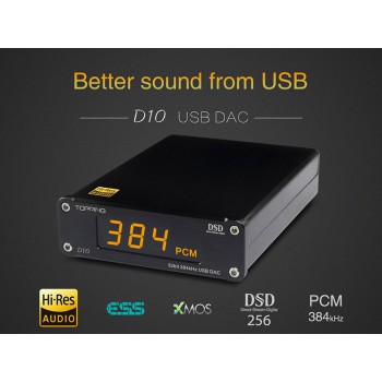 Topping D10 ES9018K2M PCM384 amp; DSD256 USB DAC XMOS XU208 OPA2134 Line out Optical and Coaxial output