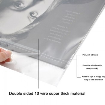 12 32.3cm*32cm 50PCS OPP Gel Recording Protective Sleeve Self Adhesive Bag Protective Bag for Turntable Lp vinyl Records