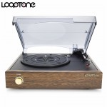 LoopTone 3-Speed Classic Belt-Driven Turntable Vinyl LP Record Player W/ 2 Built-in Speakers RCA Line-out AC110~130Vamp;220~240V