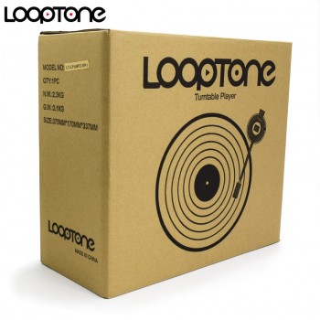 LoopTone 3-Speed Classic Belt-Driven Turntable Vinyl LP Record Player W/ 2 Built-in Speakers RCA Line-out AC110~130Vamp;220~240V