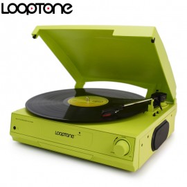 LoopTone 33/45/78 RPM Vinyl LP Record Player Turntable Players Built-in Speaker Headphone Jackamp;RCA Line-out AC110~130amp;220~240V