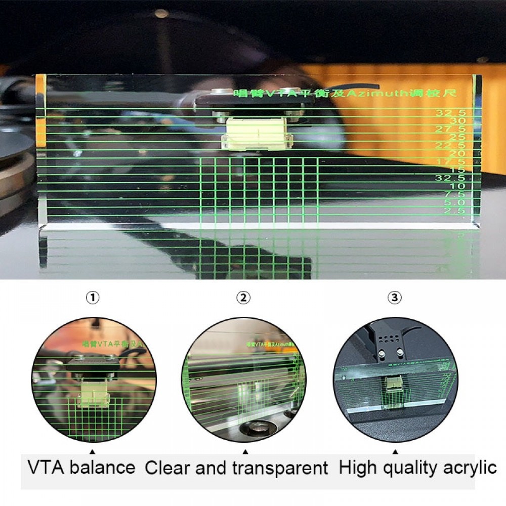 LP Azimuth Vinyl Records Ruler Level VTA balance of the Singing Arm High Quality Acrylic Azimuth Ruler