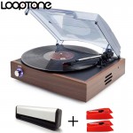 LoopTone Bluetooth Vinyl LP Record Player Kit Turntable Players +2PCS Sapphire Tipped Ceramic Needles Stylus+Cleaning Brush