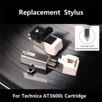 Dynamic Magnetic 20Hz-20Khz 12.5 mm Metal Needle Stylus Turntable Headshell Kit For Technica 3600L MM/LP Record Player Plastic