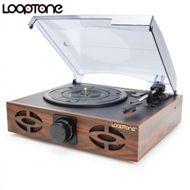 LoopTone 33/45/78 RPM Vintage Turntable Players For Vinyl LP Record Phono Player 2 Built-in Speakers Line-out AC110~130amp;220~240V