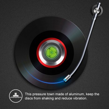 3 in 1 Metal Record Clamp LP Disc Stabilizer Turntable For Vinyl Record Turntable Vibration Balanced Silver