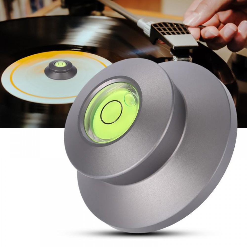 VBESTLIFE 50Hz Aluminum Bubble Level Turntable Record Stabilizer Clamp for All LP Vinyl Record Player Eliminating Vibration