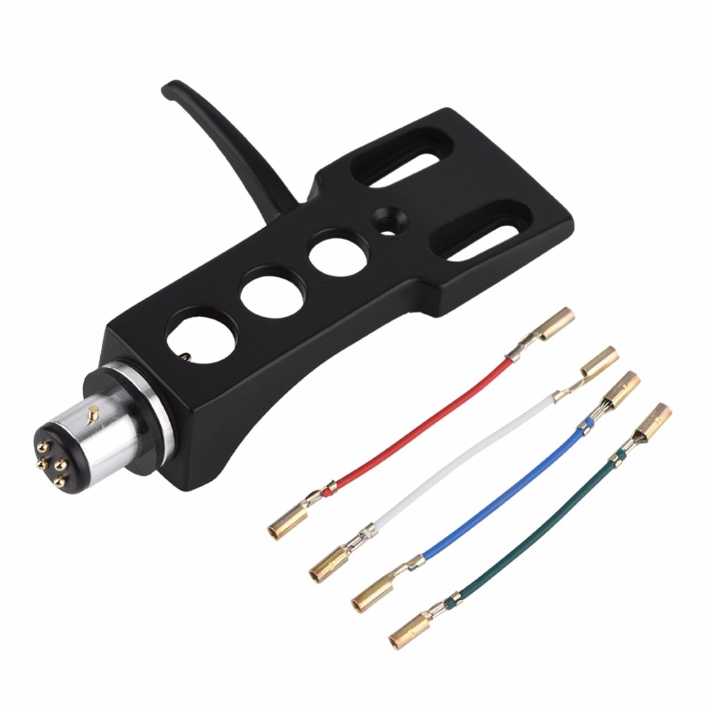 1PCS Black Turntable Headshell For Technics For Other Turntables 4 Pin Contacts Fit for Phono Turntables Headshells