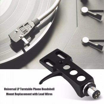 1PCS Black Turntable Headshell For Technics For Other Turntables 4 Pin Contacts Fit for Phono Turntables Headshells