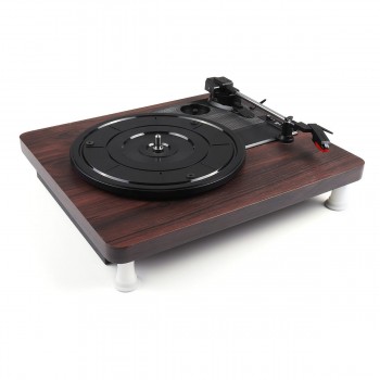 33 45 78 RPM LP Record Player Antique Gramophone Turntable Disc Vinyl Audio RCA R/L 3.5mm Output Out USB DC 5V Wood Color