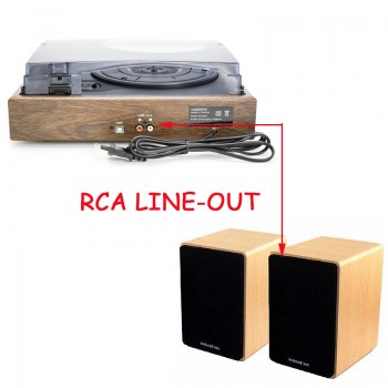 LoopTone Nostalgic Belt-Drive Turntable Vinyl LP Record Player W/ 2 Built-in Speakers 33/45/78RPM PC Link AC110~130Vamp;220~240V
