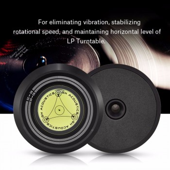 60Hz Metal 3in1 Turntable Disc Record Stabilizer Clamp Bubble Level Balance Measure Vibration For LP Vinyl Record Player 280g