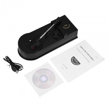 3.5mm LP Vinyl Record Player Mini USB 2.0 Turntable Belt-driven System Audio MP3 Convertor Stereo Two Audio Output Modes