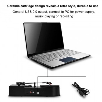 3.5mm LP Vinyl Record Player Mini USB 2.0 Turntable Belt-driven System Audio MP3 Convertor Stereo Two Audio Output Modes