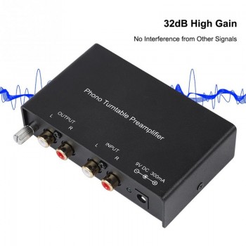 Dual-channel Phono Preamplifier RCA Preamplifier Output Noise Cancelling Phono Preamp