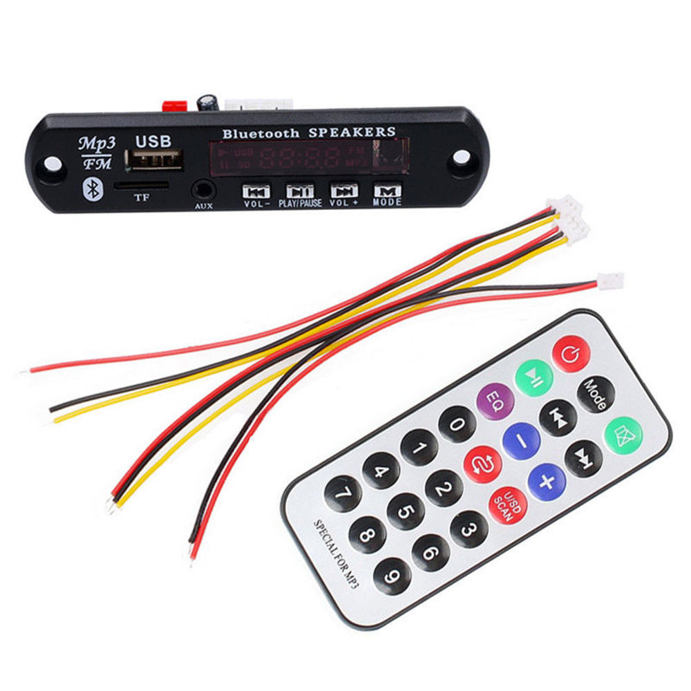DC 5V Automobile Car Bluetooth MP3 WMA FM AUX Decoder Board Plate Audio Module TF SD Card USB Radio Car MP3 Speaker Accessories