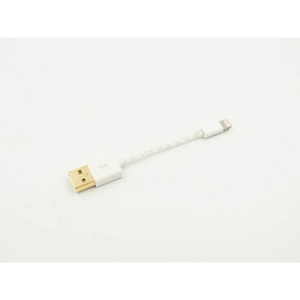 10CM USB A to Lightning 4N Pure Silver Audiophile HiFi Decoding Cable for PHA-1-2-3