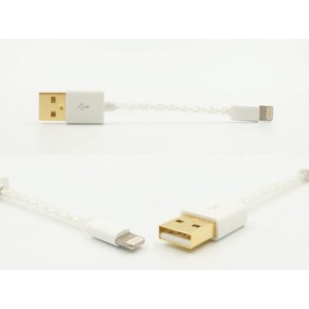 10CM USB A to Lightning 4N Pure Silver Audiophile HiFi Decoding Cable for PHA-1-2-3