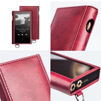Leather Protective Case Cover for HIFI Music Player SK-M9 Non-slip Wear Protection Case Sleeve For SK-M9 Player Red color