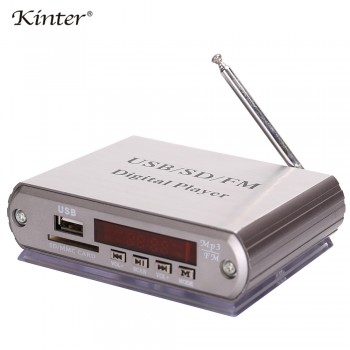 kinter A5 Hifi mini pre amplifier for headphone or loundspeaker with USB SD FM radio led digital display remote control DC 12V