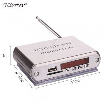 kinter A5 Hifi mini pre amplifier for headphone or loundspeaker with USB SD FM radio led digital display remote control DC 12V