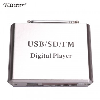 kinter A5 Hifi mini pre amplifier for headphone or loundspeaker with USB SD FM radio led digital display remote control DC 12V