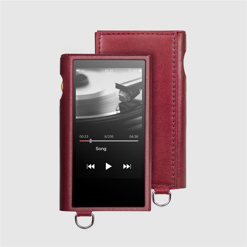 PU Leather Case for HIFI Music Player SK-M9 Protective Cases Cover For SK-M9 Player Red color Non-slip Wear Protection Sleeve
