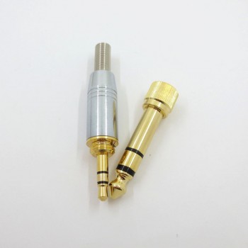1Set Gold Stereo Audio Plug 6.35mm Male to 3.5mm Female Jack + 3.5 Male Stereo for 4mm Cable Connectors