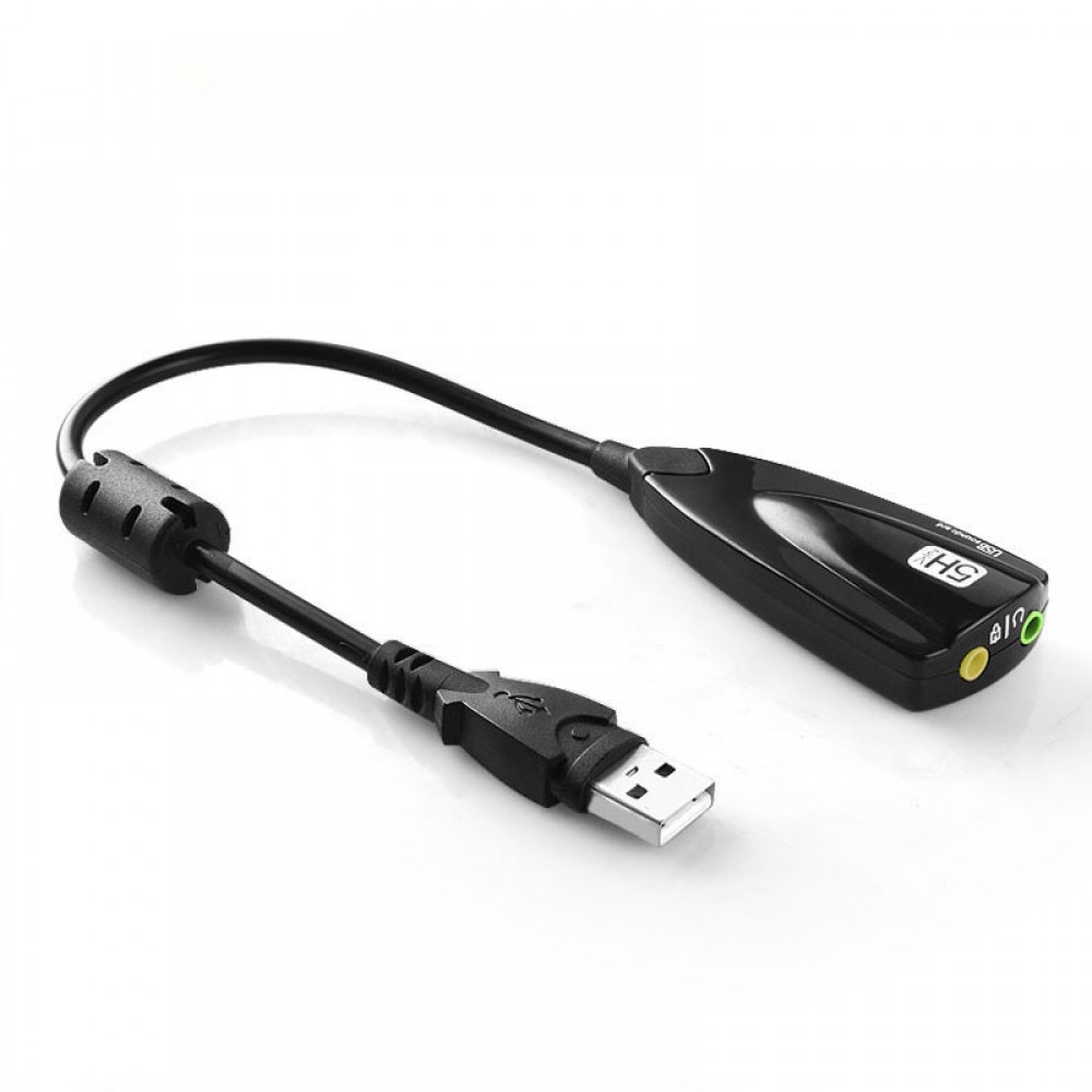 Antimagnetic External USB Sound Card 7.1 Adapter 5HV2 3D Audio Headset Microphone 3.5mm For Laptop PC Professional