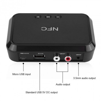 VBESTLIFE NFC Desktop Bluetooth Wireless Stereo RCA Audio Music Receiver Adapter with 5V USB Receivers Adapters 2018